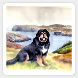 Newfoundland Watercolor Painting - Dog Lover Gifts Sticker